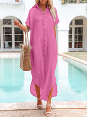Emoswim - White Solid Color Long Sun-proof Cardigan Cover Up