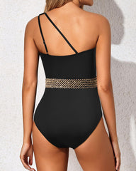 Emoswim - One Shoulder One Piece Swimsuit for Women Tummy Control Bathing Suits