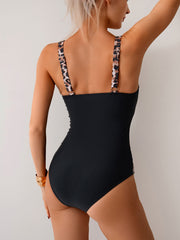 Emoswim - Women One Piece Swimsuit Ruched Tummy Control Bathing Suit Slimming Color Block Swim Suit Swimwear