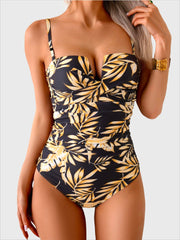 Emoswim - Women's Push Up Wrap Front Swimsuit One Piece Tummy Control Bathing Suits Bandeau Support Slimming Swimwear