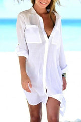 Emoswim - Navy Pocket Long Sleeve Cover Up