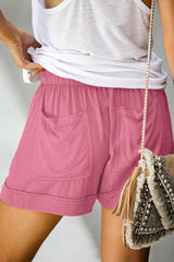 Emoswim - Womens Drawstring Shorts Summer Elastic Waist Casual Lightweight with Pockets