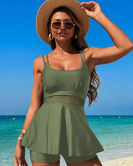 Emoswim - Women's One Piece Swimsuit V Neck Soft Mesh Patchwork Monokini Comfy Breathable Bathing Suits Slimming