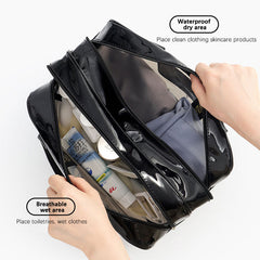 Emoswim - New Portable Waterproof Large Capacity Wet And Dry Separation Toiletry Makeup Storage And Awimming Bag