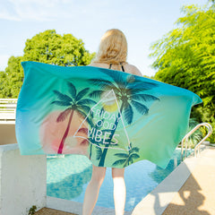 Emoswim - Double Sided Velvet Beach Towel For Seaside Swimming Quick Drying Bath Towel