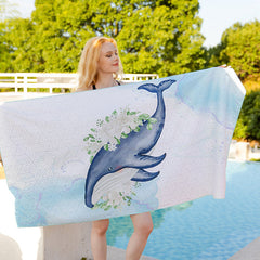Emoswim - Double Sided Velvet Beach Towel For Seaside Swimming Quick Drying Bath Towel