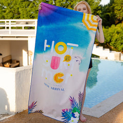 Emoswim - Double Sided Velvet Beach Towel For Seaside Swimming Quick Drying Bath Towel