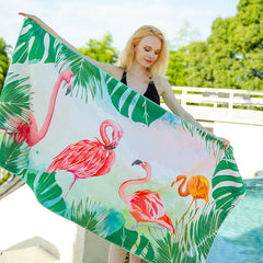 Emoswim - Double Sided Velvet Beach Towel For Seaside Swimming Quick Drying Bath Towel