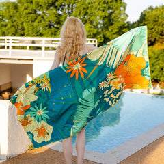 Emoswim - Double Sided Velvet Beach Towel For Seaside Swimming Quick Drying Bath Towel