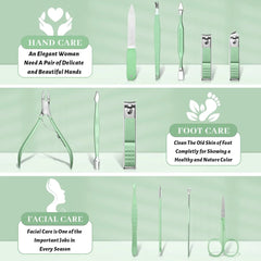 Emoswim - Manicure Pedicure Set 12 Pcs Nail Care Kit for Women Nail Grooming Kit