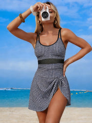 Emoswim - Women's New Mesh One Piece Swim Dress Swimsuit Tummy Control Bathing Suit
