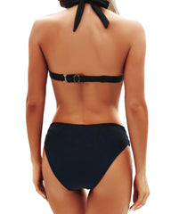 Emoswim - Women Two Piece Bathing Suits Push Up Bikini Set Halter Swimsuit Vintage Swimwear