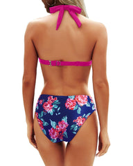 Emoswim - Women Two Piece Bathing Suits Push Up Bikini Set Halter Swimsuit Vintage Swimwear