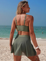 Emoswim - Women's High Waisted Bikini Set Gold Metal Two Piece Swimsuits Tummy Control Tie Knot 2026 Bathing Suits