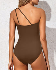 Emoswim - One Shoulder One Piece Swimsuit for Women Tummy Control Bathing Suits
