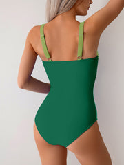 Emoswim - Women One Piece Swimsuit Ruched Tummy Control Bathing Suit Slimming Color Block Swim Suit Swimwear