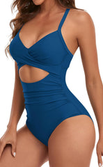 Emoswim - Women's One Piece Swimsuits Tummy Control Cutout High Waisted Bathing Suit Wrap Tie Back