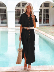 Emoswim - White Solid Color Long Sun-proof Cardigan Cover Up