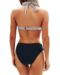 Emoswim - Women Two Piece Bathing Suits Push Up Bikini Set Halter Swimsuit Vintage Swimwear
