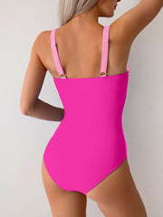 Emoswim - Women One Piece Swimsuit Ruched Tummy Control Bathing Suit Slimming Color Block Swim Suit Swimwear