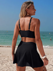 Emoswim - Women's High Waisted Bikini Set Gold Metal Two Piece Swimsuits Tummy Control Tie Knot 2026 Bathing Suits