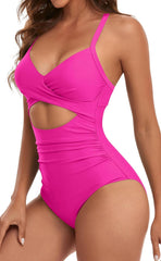 Emoswim - Women's One Piece Swimsuits Tummy Control Cutout High Waisted Bathing Suit Wrap Tie Back