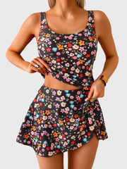 Emoswim - Tankini Swimsuit for Women Tummy Control Two Piece Bathing Suit High Waisted Tank Top with Swim Skirt