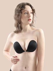Emoswim - Adhesive Bra Reusable Strapless Self Silicone Push-up Invisible Sticky Bras for Backless Dress