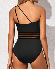 Emoswim - One Shoulder One Piece Swimsuit for Women Tummy Control Bathing Suits