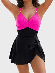 Emoswim - Knot Detail Skirted One-Piece Swimsuit