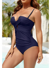 Emoswim - Women's Push Up Wrap Front Swimsuit One Piece Tummy Control Bathing Suits Bandeau Support Slimming Swimwear