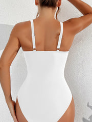 Emoswim - Women Plus Size One Piece Swimsuit V Neck Mesh Sheer Tummy Control Bathing Suit