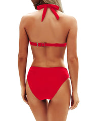 Emoswim - Women Two Piece Bathing Suits Push Up Bikini Set Halter Swimsuit Vintage Swimwear