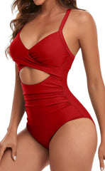 Emoswim - Women's One Piece Swimsuits Tummy Control Cutout High Waisted Bathing Suit Wrap Tie Back