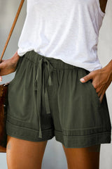 Emoswim - Womens Drawstring Shorts Summer Elastic Waist Casual Lightweight with Pockets