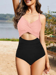 Emoswim - Women's One Piece Swimsuits Tummy Control Cutout High Waisted Bathing Suit Wrap Tie Back