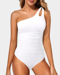 Emoswim - One Shoulder One Piece Swimsuit for Women Tummy Control Bathing Suits