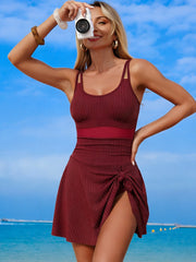 Emoswim - Women's New Mesh One Piece Swim Dress Swimsuit Tummy Control Bathing Suit