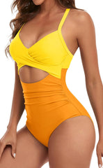 Emoswim - Women's One Piece Swimsuits Tummy Control Cutout High Waisted Bathing Suit Wrap Tie Back