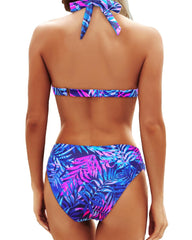 Emoswim - Women Two Piece Bathing Suits Push Up Bikini Set Halter Swimsuit Vintage Swimwear