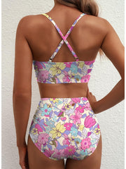 Emoswim - 2026 Summer Two Piece Bikini Set U-Wire Cutout High Waisted Swimsuit-Black