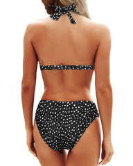 Emoswim - Women Two Piece Bathing Suits Push Up Bikini Set Halter Swimsuit Vintage Swimwear