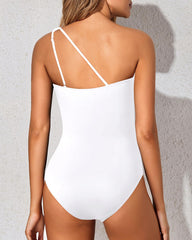 Emoswim - One Shoulder One Piece Swimsuit for Women Tummy Control Bathing Suits