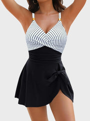 Emoswim - Knot Detail Skirted One-Piece Swimsuit