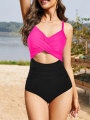 Emoswim - Women's One Piece Swimsuits Tummy Control Cutout High Waisted Bathing Suit Wrap Tie Back