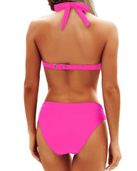 Emoswim - Women Two Piece Bathing Suits Push Up Bikini Set Halter Swimsuit Vintage Swimwear