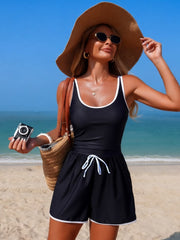 Emoswim - Women's Modest One Piece Swimsuit Shorts Loose Fit Sport Bathing Suit