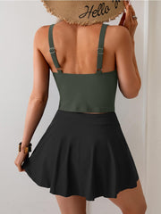 Emoswim - Tankini Swimsuit for Women Tummy Control Two Piece Bathing Suit High Waisted Tank Top with Swim Skirt