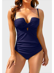Emoswim - Women's Push Up Wrap Front Swimsuit One Piece Tummy Control Bathing Suits Bandeau Support Slimming Swimwear