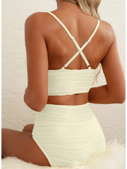 Emoswim - 2026 Summer Two Piece Bikini Set U-Wire Cutout High Waisted Swimsuit-Black
